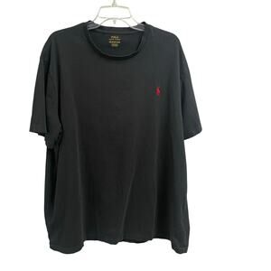 Polo Ralph Lauren 2XB Black Short Sleeve Pima Tee Logo Casual Preppy T-Shirt